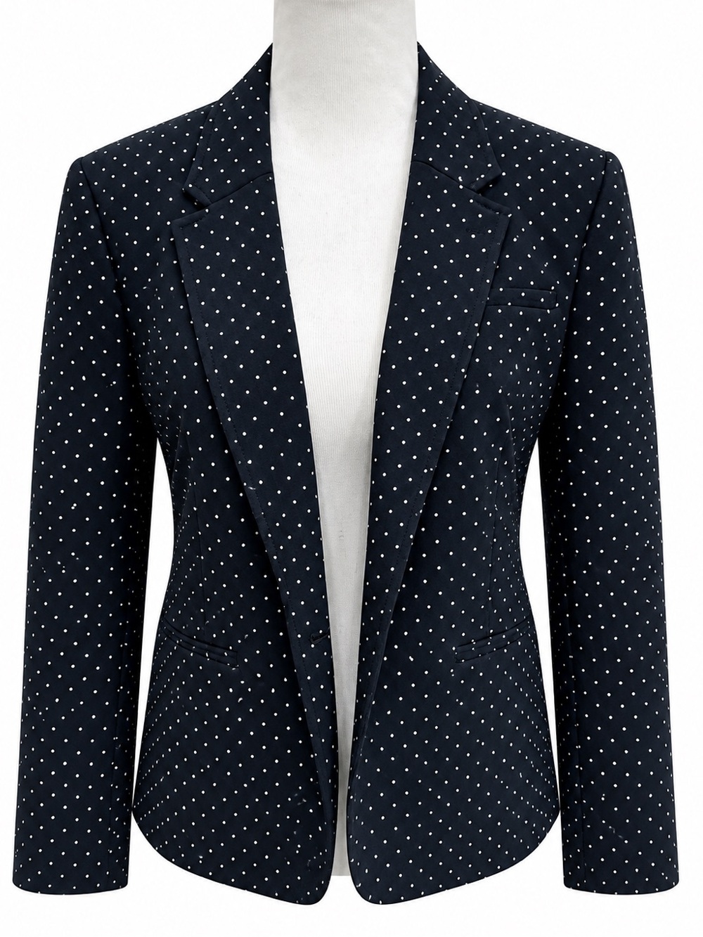 Banana Republic Navy Blazer with White Polka Dots